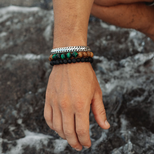 Molten Onyx Bracelet – black onyx lava stone bracelet detail | Stone N Luxe