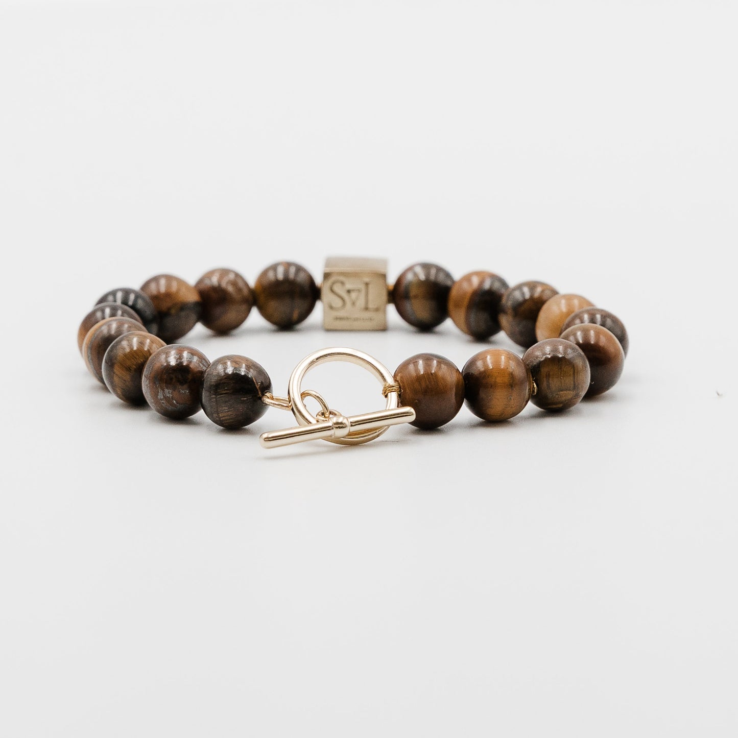 Tiger Dominion Bracelet – distinguished gold and tiger eye mens bracelet | Stone N Luxe