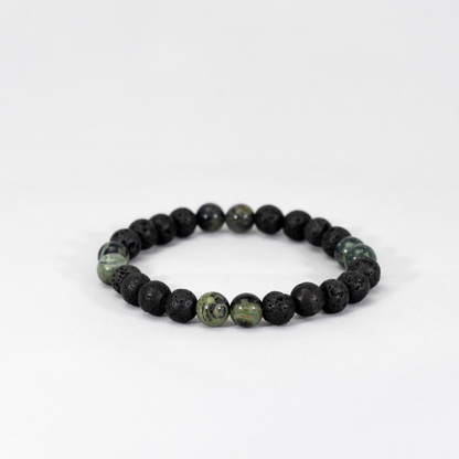Forest Forge Bracelet – Lava Stone and Kambala Jasper mens bracelet | Stone N Luxe