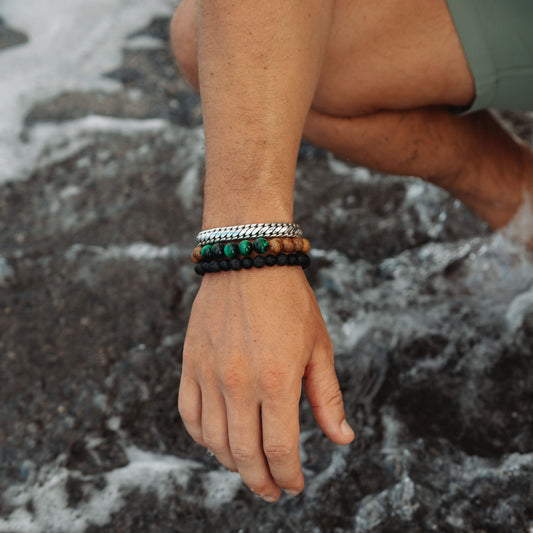 Forest Instinct Bracelet – earthy wood gemstone bracelet worn on wrist | Stone N Luxe